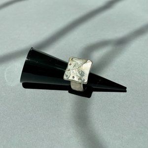 Saundra Messenger Sterling Sliver 925 with 7 Diamonds Ring Size 6 (snug 7)